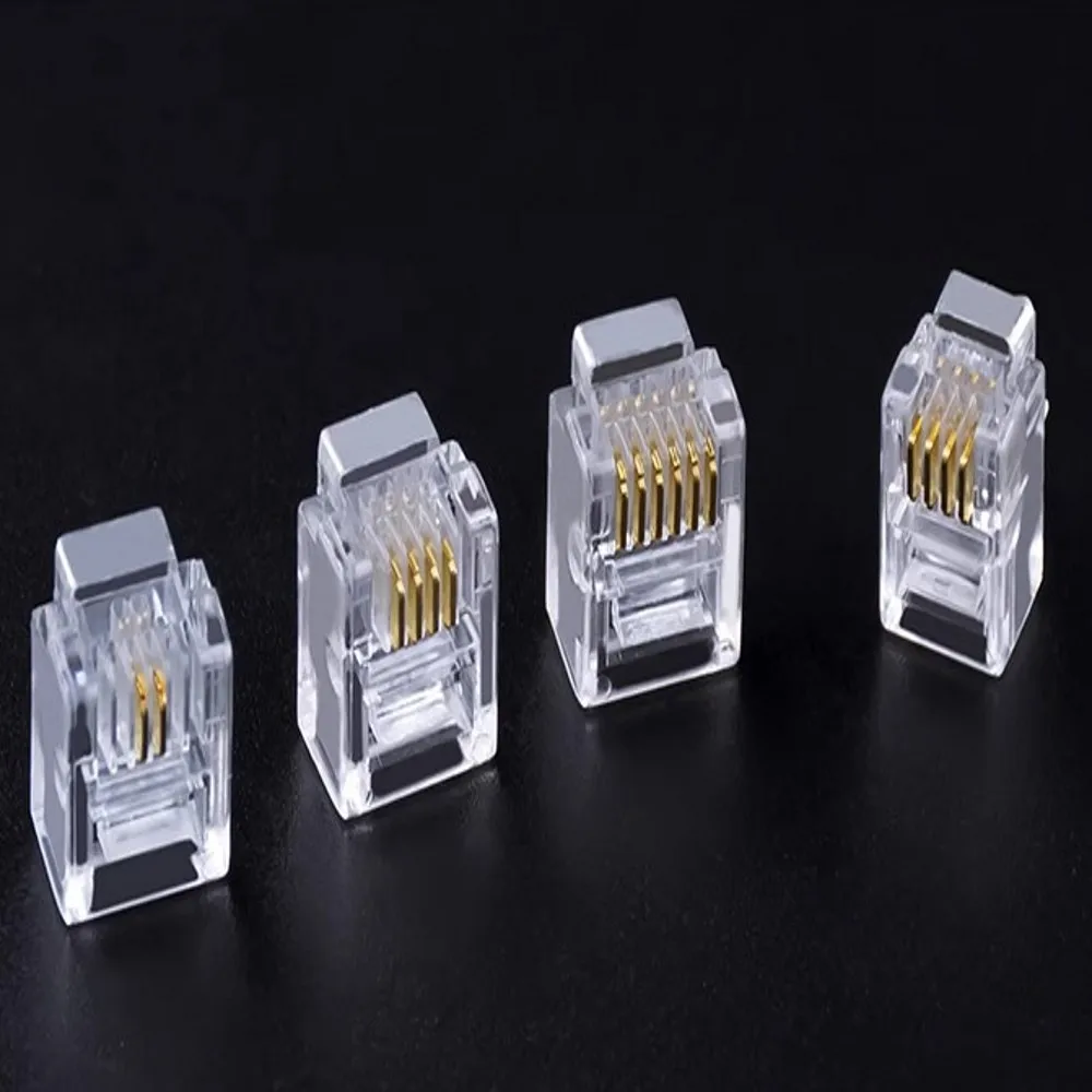 6 Conductor Phone Cable Rj12/Rj11 6p6c Modular Plug Network Plug ...