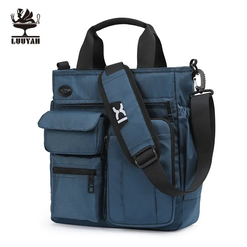 

Headphone Travel New Handbag Work Shoulder Men Messenger Waterproof Briefcase Crossbody Large Bag Bags Hole Storage Oxford Bag