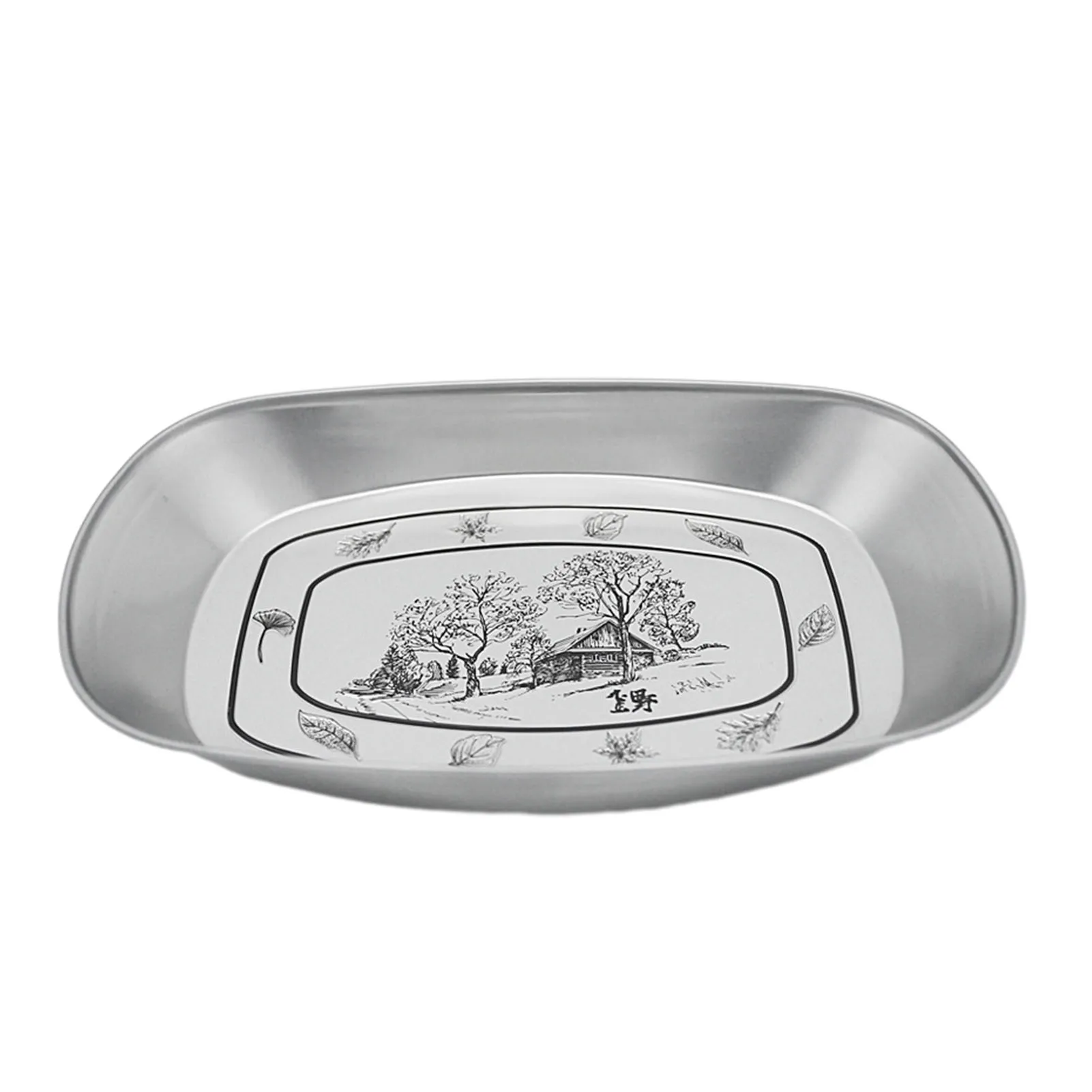 

Устойчивые к ржавчине обеденные тарелки для кемпинга винтажная небьющаяся Подающая обеденная тарелка большой емкости для дома, улицы, кемпинга Sna