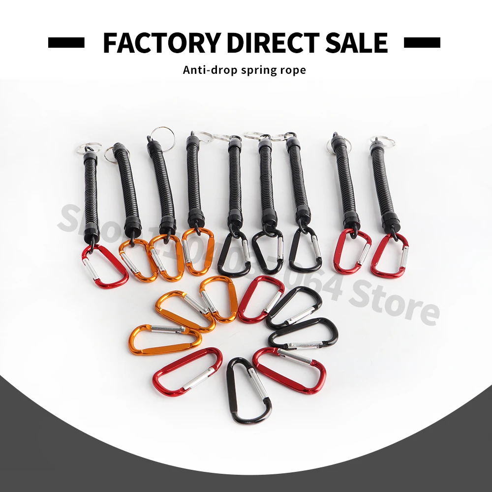 Description Picture 3 of itemFactory Price 1PCS Fishing Rope Anti Loss Rope Spring Elastic Rope Strap Buckle Camping Phone Keychain Fishing Rope Safety Rope