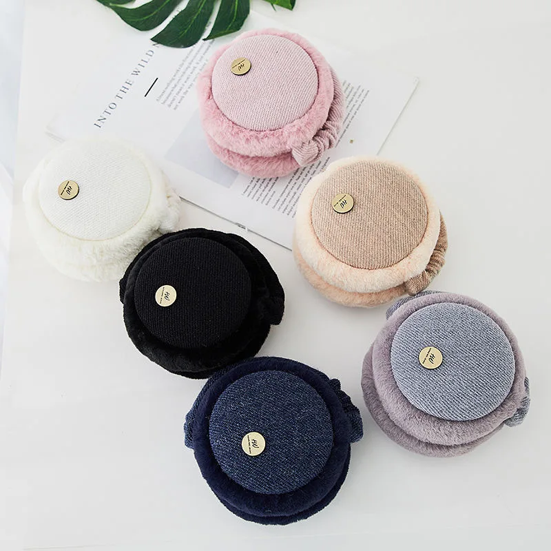 

Winter Warm Plush Ear Muff Soft Headphone Style Ear-cap Foldable Earflap Ladies Outdoor Skiing Anti-Windshield Ear Warmer