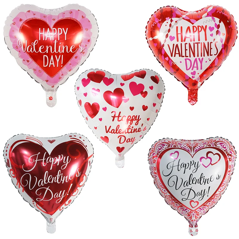 50 Pcs Red Heart Foil Balloons - 18 Inch Valentine's Day Decor For Weddings & Parties