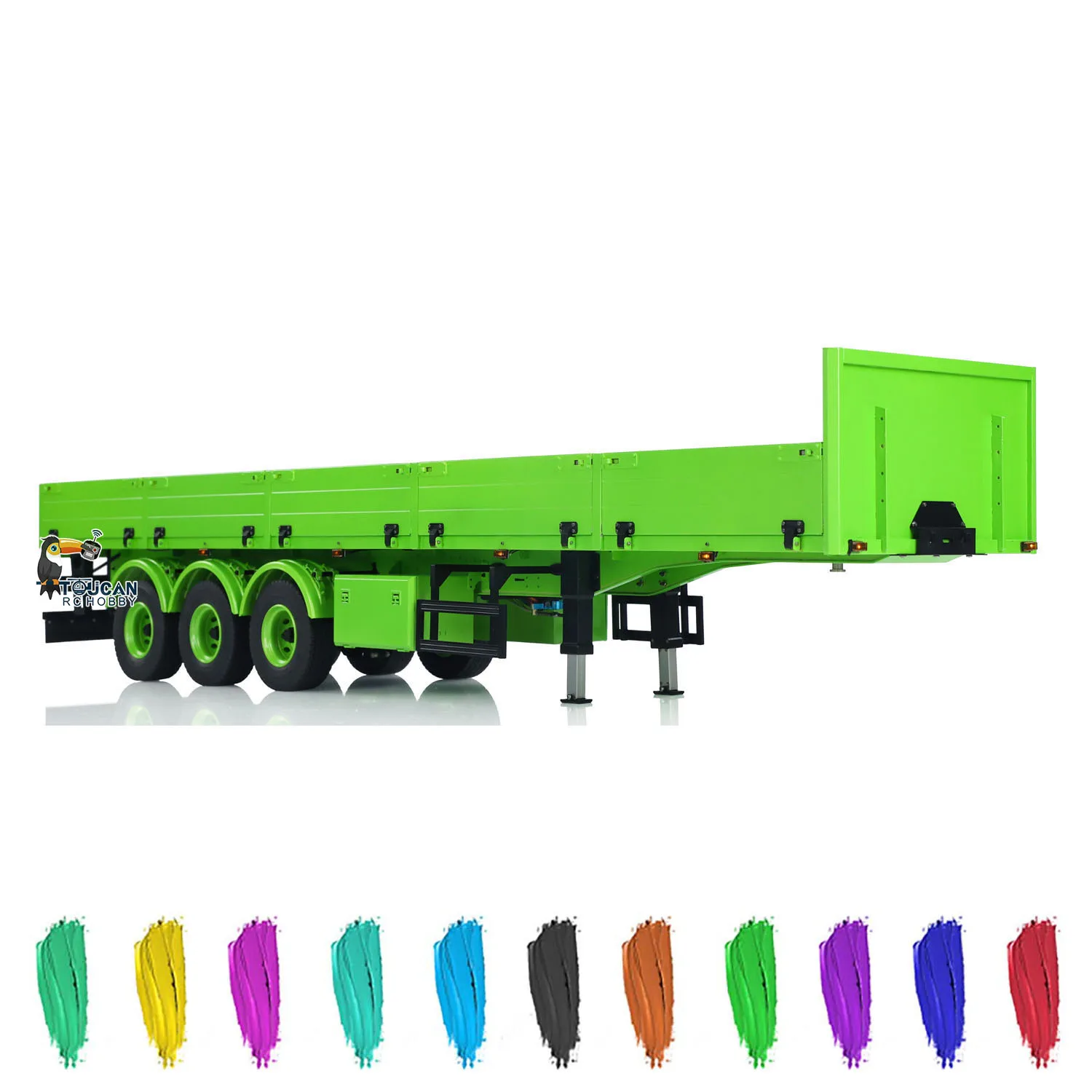 NEW 1/14 Metal Semi Trailer 3 Axles Manual Lifting Legs Lights for RC Tractor Truck DIY TAMIYAYA Lorry Model RC Dump Truck Toys 2