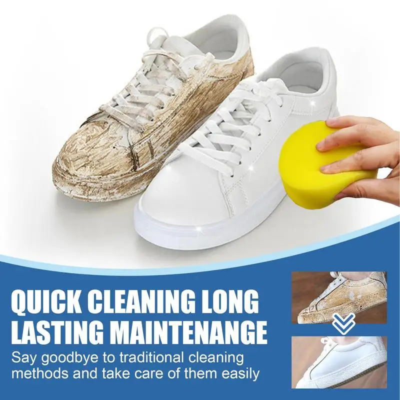 

Multi-functional White Shoe Cleaner 100g Durable Large Capacity Stain Removal Cleaning Cream With Sponge For Shoes Clothes Sofa