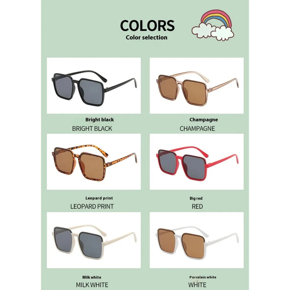 Version Children's Are Fashionable Versatile, Suitable For Both Boys And Girls. Box Shaped Concave Sunglasses With