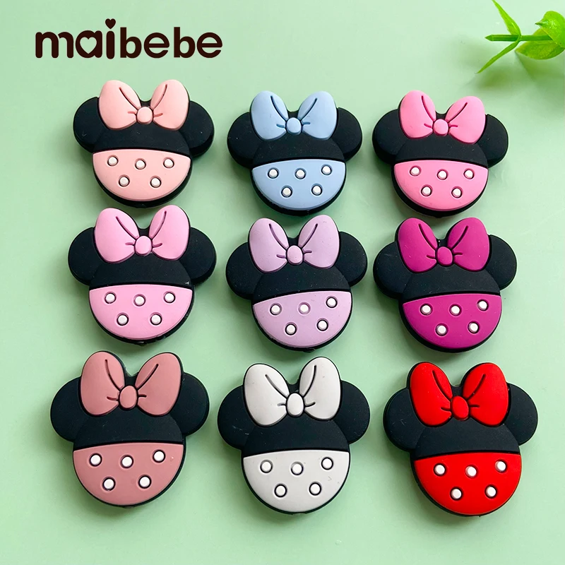 Food Grade Silicone Beads Rodent Baby Chewable Teether Beads DIY Jewelry Pacifier Chain Gift Accessories 10pcs