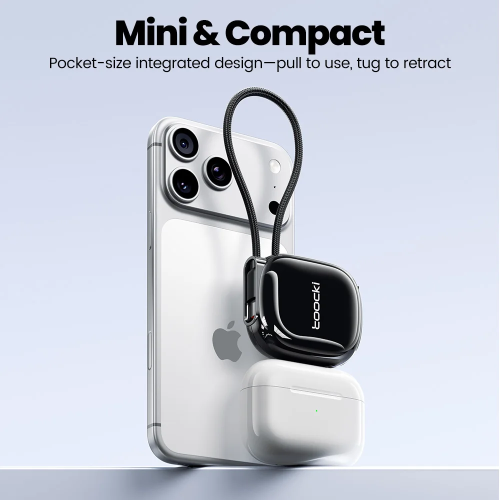 Toocki Retractable 100W Magnetic USB-C Fast Charging Cable with Travel Lanyard