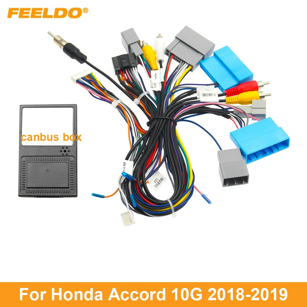 

FEELDO Car 16pin Power Cord Wiring Harness Adapter For Honda Accord 10G (18-19) Installation Head Unit