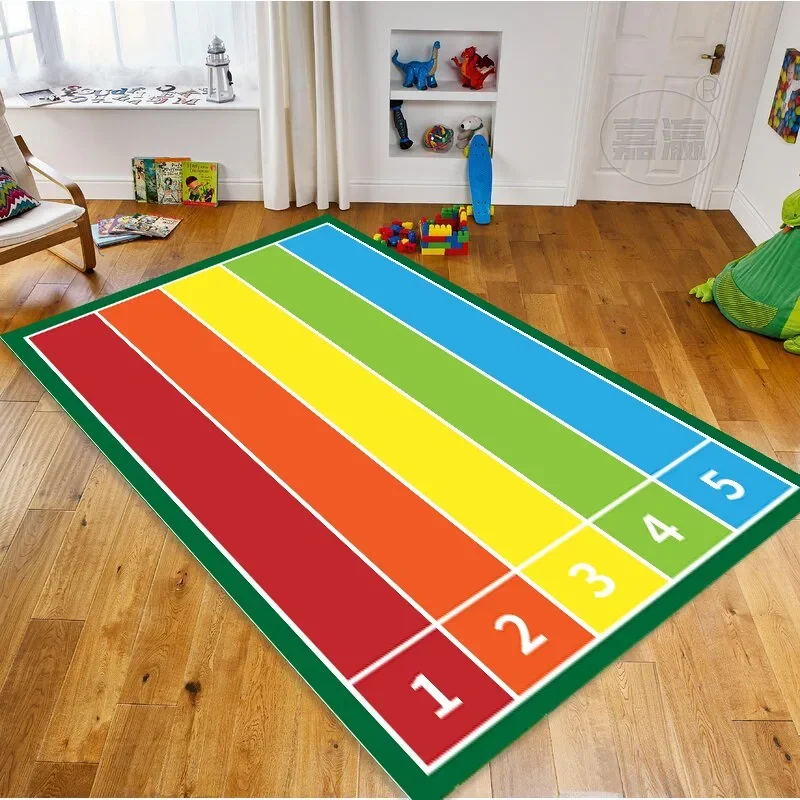 Playing Field Racetrack Child Cartoon Carpet Living Room Bedroom Bedside Balcony Climbing Mat Non-slip Home Decor Rug