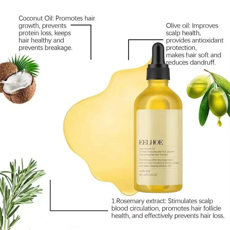 60ml Rosemary Dense Hair Essential Oil Veganic Lavender Repair Hairs Damage Prevent Hair Loss Smooth Hairs Nourish Care Oil hair oil hair essence oil