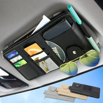 Organizzatore per visiera parasole per auto Multi-tasca Accessori interni auto Organizzatore tascabile Custodia per documenti per auto Portapenne