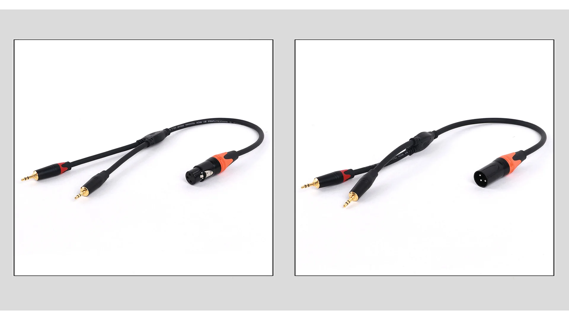 Guerguo 0,3 m 0,5 m 3-poliges xlr-Buchse/Stecker auf zwei 3,5-mm-Stereo-Stecker und-Splitter-Mikrofon kabel für Mixer-Lautsprecher verstärker – Detail 8