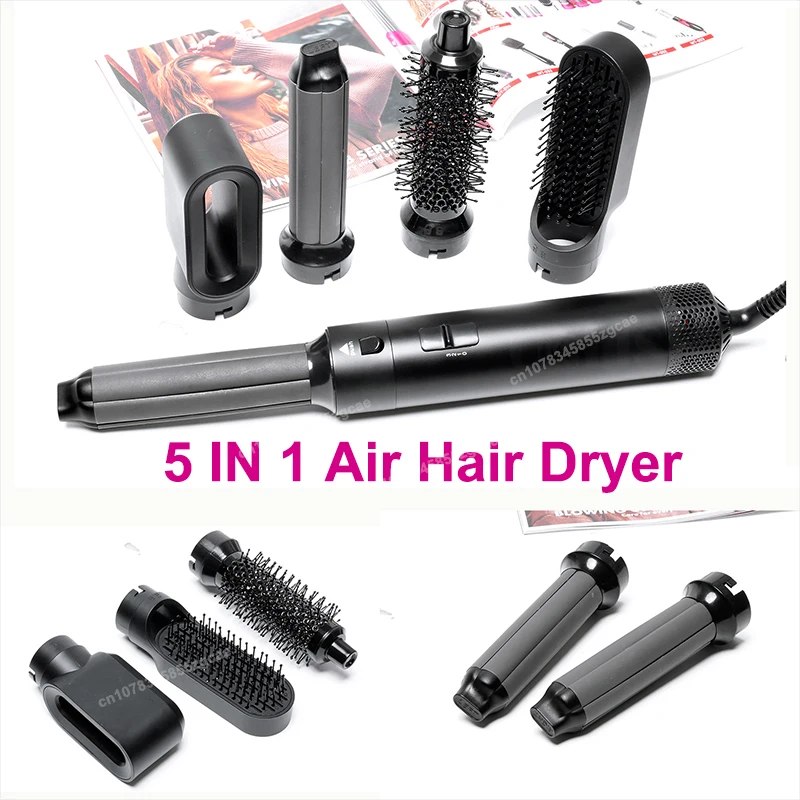 Hot Air Styler Comb 5 in 1 Hair Dryer Automatic Hair Curler Straightener For Dyson Airwrap