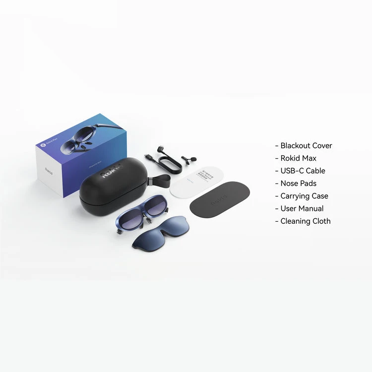 Rokid Max AR Ʈ Ȱ, ũ OLED, 215 ġ ִ ȭ, 50  FoV , ޴ ġ PS5 Xbox PC VR ο, 2D, 3D, ǰ