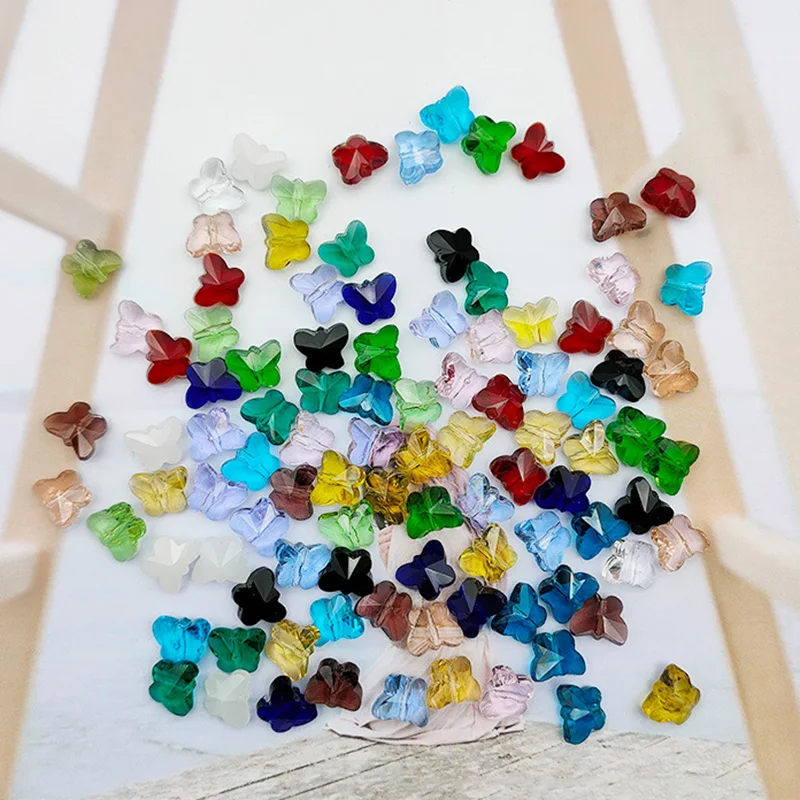 20pcs Butterfly Shape 10mm 14mm Faceted Crystal Glass Top Drilled Loose Pendants Beads for Jewelry Making DIY Crafts Findings 30pcs 6mm diagonal hole cube faceted colorful crystal glass loose beads for jewelry making diy crafts findings