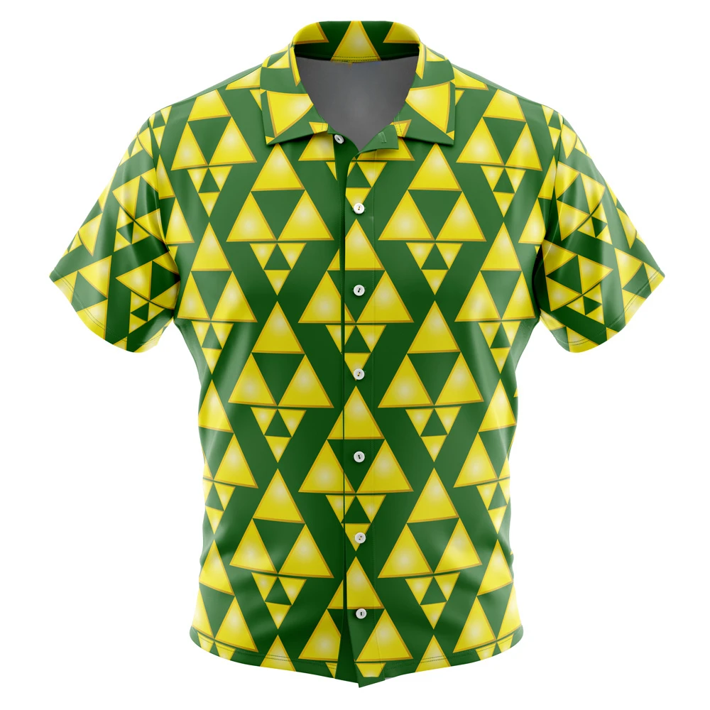 Tri Force Zelda Button Up Hawaiian Shirt