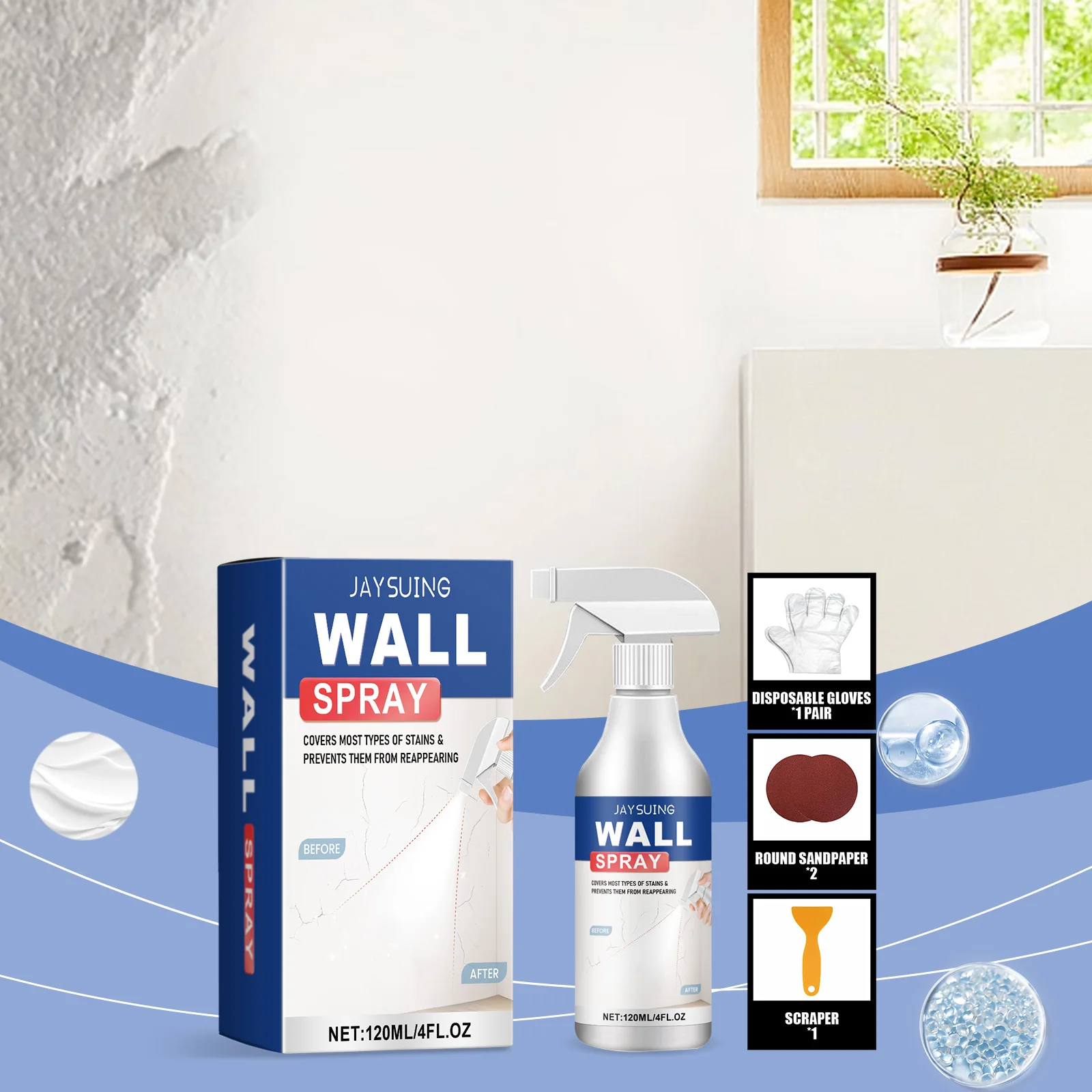 Wall Renovation Spray Paint Stain Removal Painting Waterproof Sunlight Resistant Paint Renovation Wall Spray