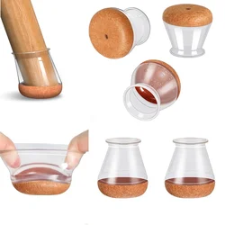 8 - Pack Round Silicone Furniture Leg Protectors with Felted Bottom (Diameter 14 - 20mm)