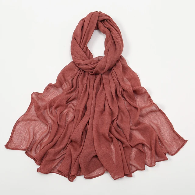 Nouveau Hijab en rayonne froissé pour femmes, écharpe musulmane, châles longs, Turban islamique solide, bandeau Heascarf, bandeau Ramandan