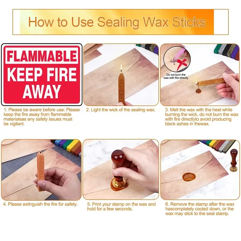 Wax Seal Sticks 12 Pieces With Wicks for Seal Stamp