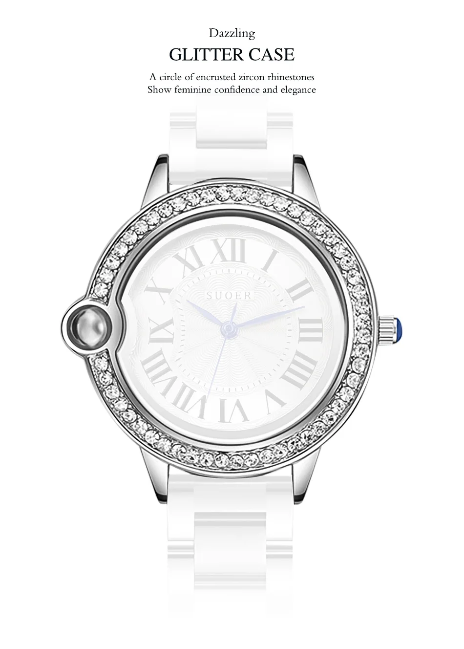 Suoer 2023Top Brand Luxury Leisure Women's Watch Quartz Watch Waterproof Fashion Exquisite Design Stainless Steel Women's Watch 5