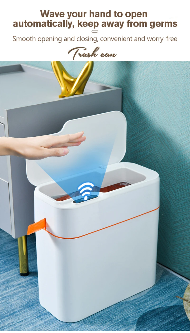 Smart sensor trash can with automatic sealing lid – 18l