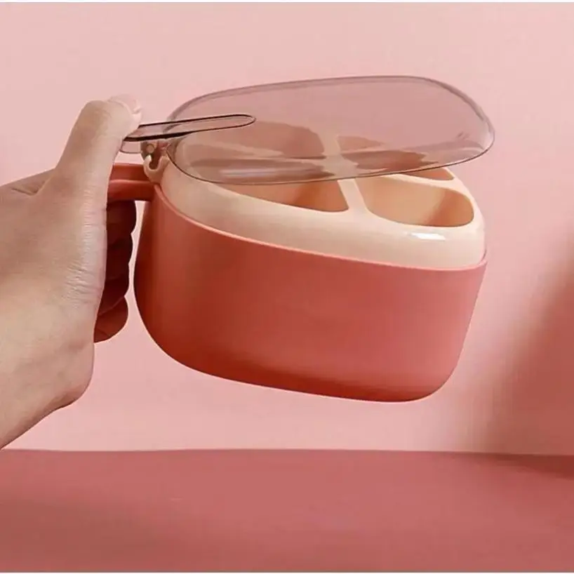 Four Grid Integrated Transparent Condiment Box Detachable Condiment Storage Tank Dust-Proof Kitchen Supplies