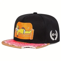 Anime Simpsons Baseball Cap - Trendy Fashion Duck Bill Hat for Outdoor Sports & Street Style (Black)