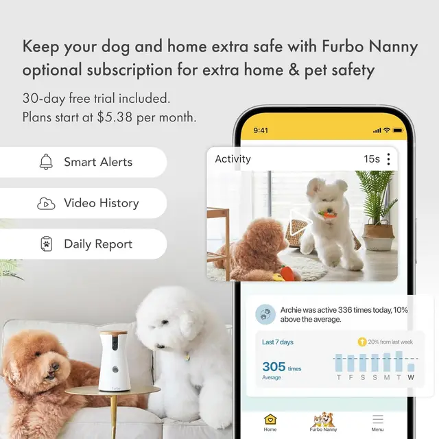 360° Rotating Dog Camera with Treat Dispenser 6