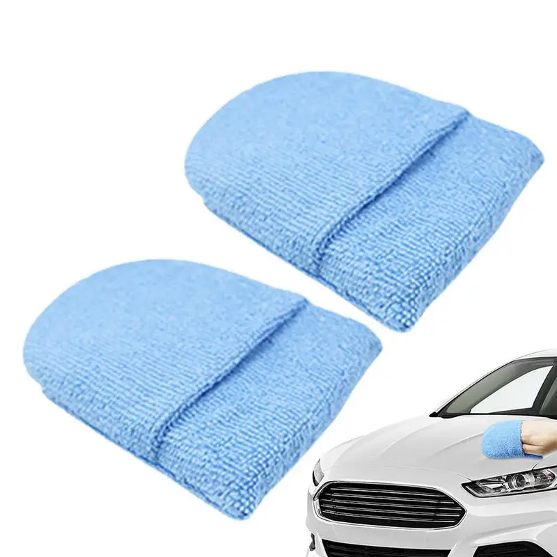 

Microfiber Applicator Pads Wax Foam Sponge Applicator With Finger Pocket Automotive Cleaning Supplies Absorbent Detailing Pads