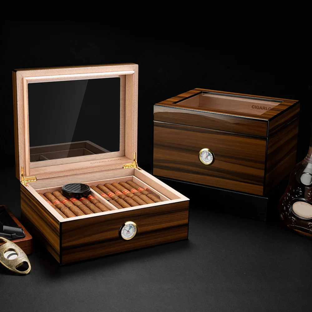 Sd2f9c6c303bd4e18acb15cbb033bae5aN Zigarrenhumidor aus spanischem Zedernholz mit großer Kapazität