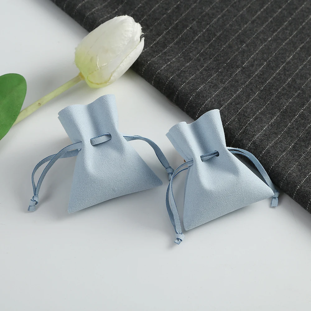 50pcs Microfiber Drawstring Gift Bags for Earring Ring Necklace Packaging Wedding Favors Jewelry Organizer Storage Suede Pouches