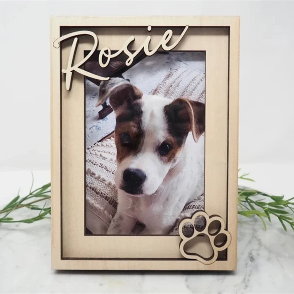 Cornici Per Foto Di Cane Foto Pet 10x15 Cornice Commemorativa Per Animali Domestici - Legno, Girevole, 10x15 Cm, Ricordo Cani E Gatti Legno MDF Marrone Cornice Gatto - 4