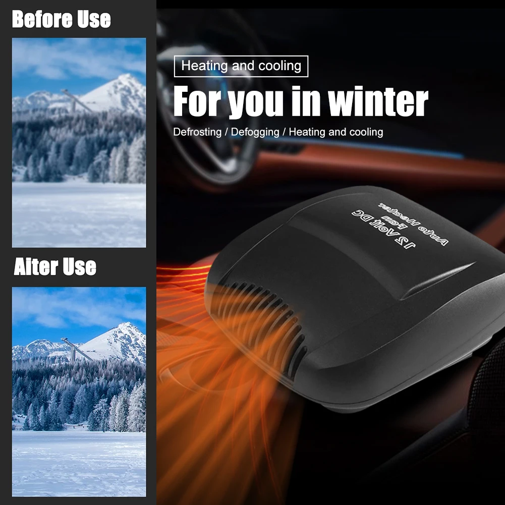 

150W Car Heater Portable Car Heater Fan 12v Auto Windshield Anti-Fog Electric Heating Dryer Defogging Demister Defroster