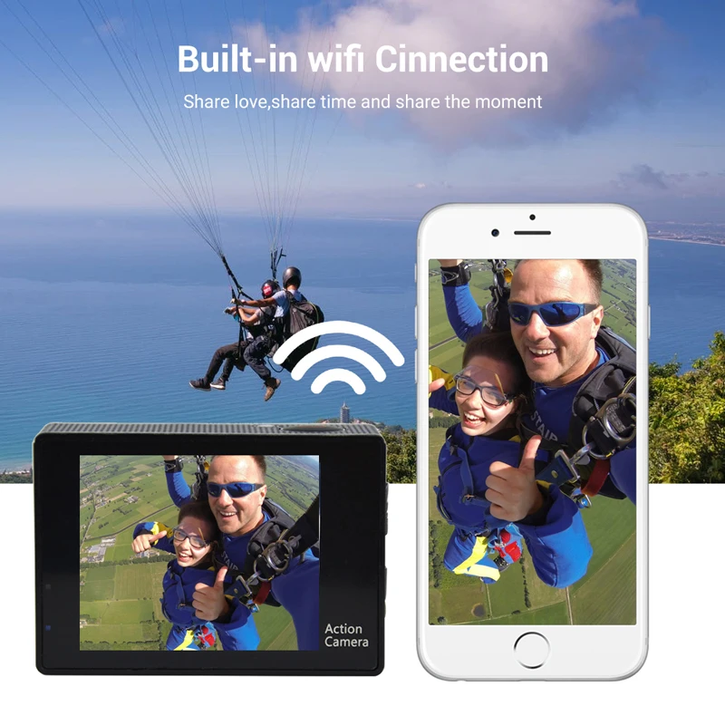 Description Picture 3 of itemUltra HD 4K Action Camera 30fps/170D Underwater Helmet Waterproof 2.0 Screen WiFi Remote Control Sports go Video Mini Camera Pro