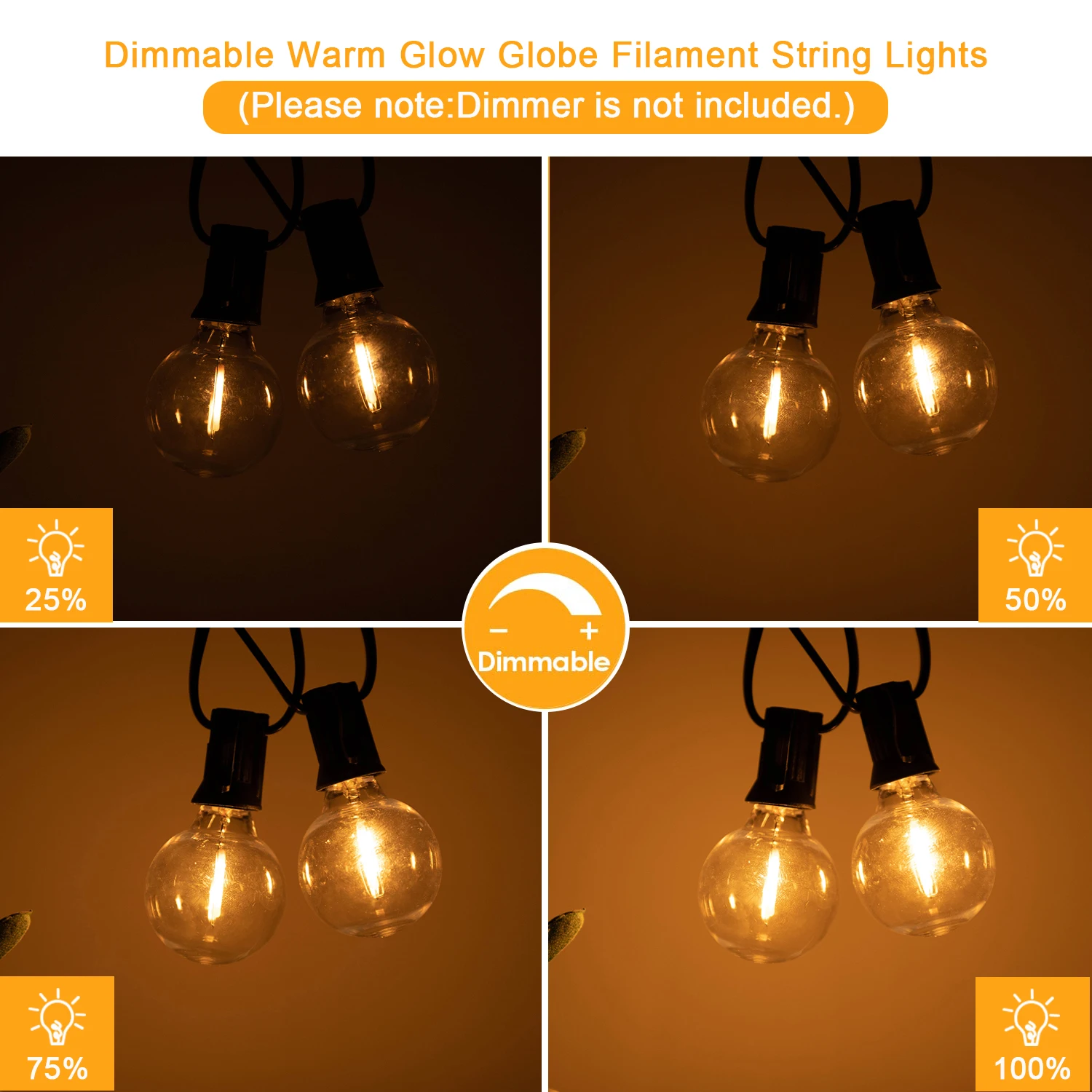 G40 في الهواء الطلق جارلاند سلسلة أضواء شاتيربروف...