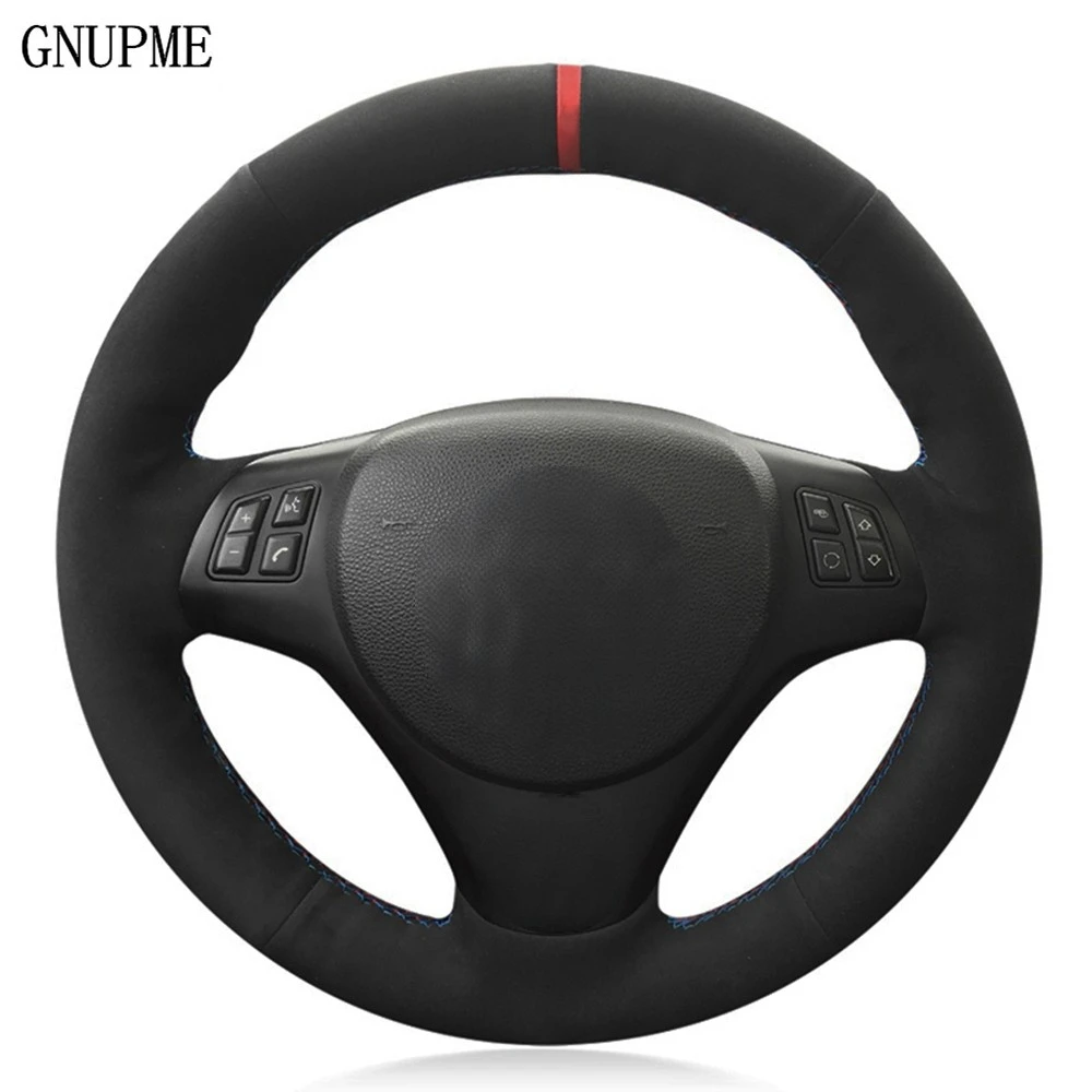 

Black Suede Genunie Leather Hand-stitched Car Steering Wheel Cover For BMW M Sport M3 E90 E91 E92 E93 E87 E81 E82 E88 X1 E84