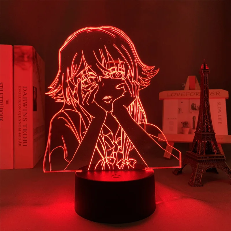 motion sensor night light Future Diary Gasai Yuno Figure Led Night Light Remote Control RGB Colorful Flash USB Charging 3d Lamp Bedroom Decor Anime Gift portable night light