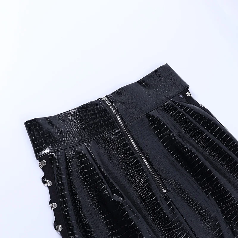 Women Sexy Y2k Skirt High Waist Harajuku Punk Gothic Slim Mini Skirt Black Club Bandage Drawstring Hollow Out Skirt Summer tartan skirt