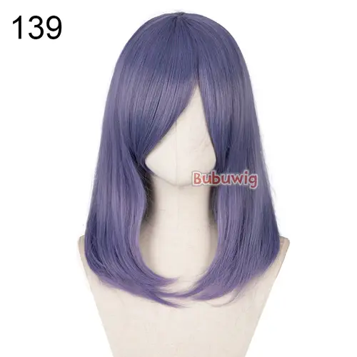 Bubuwig Synthetic Hair Over 100 Colors Fashion Classic 40cm Long Straight Anime Cosplay Wigs Pure Color Black Wig Heat Resistant - Image 22