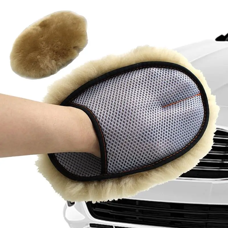 

Car Wash Mitts Auto Wash Gloves Ultra Absorbent Cleaning Gloves Car Wash Sponge Scratch & Lint Free Wool Wash Mitt Car Care tool
