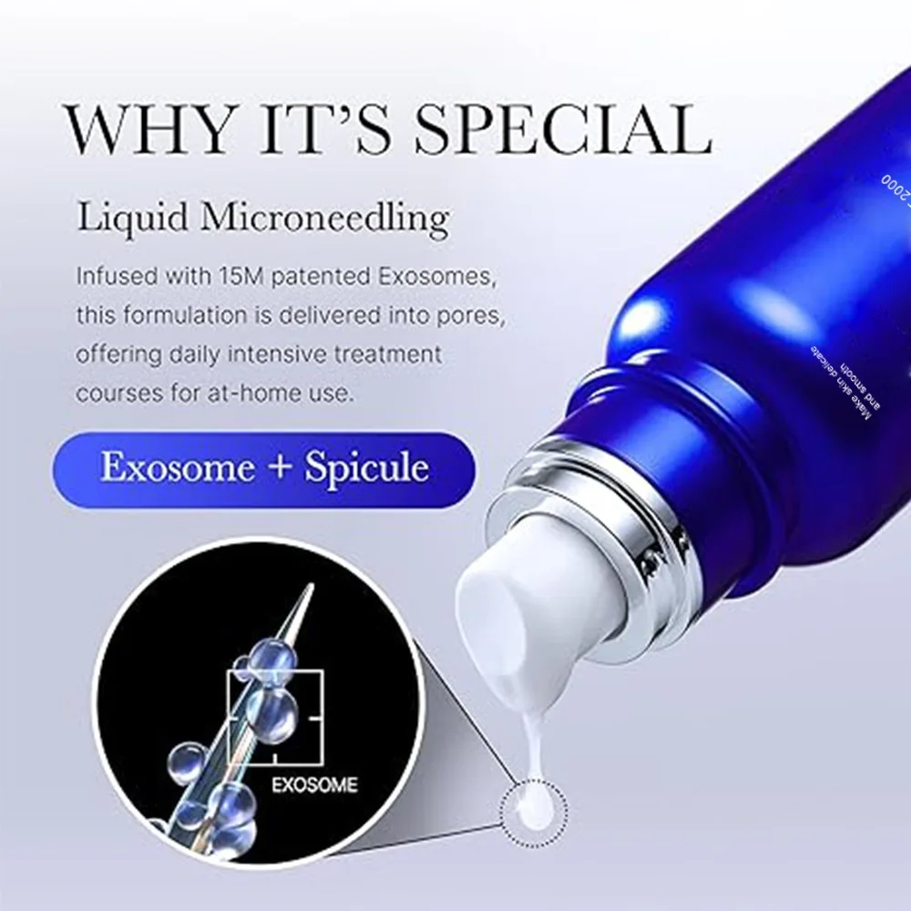 Blue Micro Needle Spicule Facial Essence Lacto Exosome Shot 7500 Solution for Acne Closing Oil Control Korean Essence Cream New