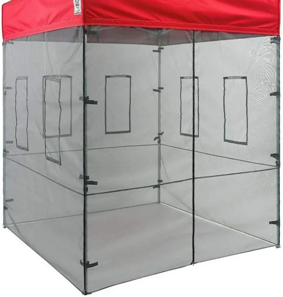 

Walls for 10' x 10' Canopy Tent, Food Service Mesh Sidewall Kit with Service Windows, 4 Walls Only, Black Mesh Mexican umbrella