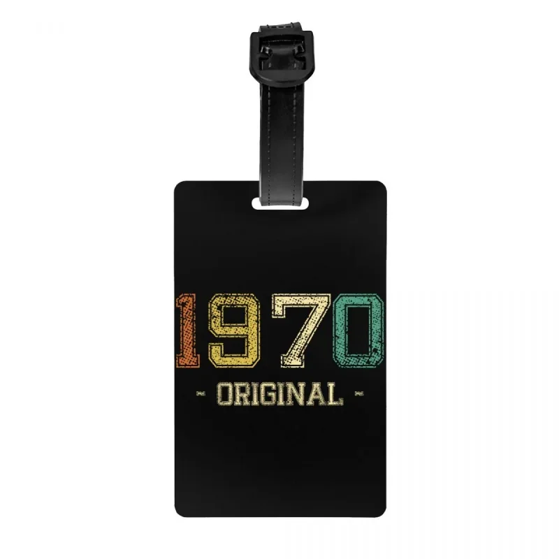 

Vintage Born In 1970 50th Birthday Gift Luggage Tag With Name Card 50 Years Old Cover ID Label for Travel Bag Suitcase