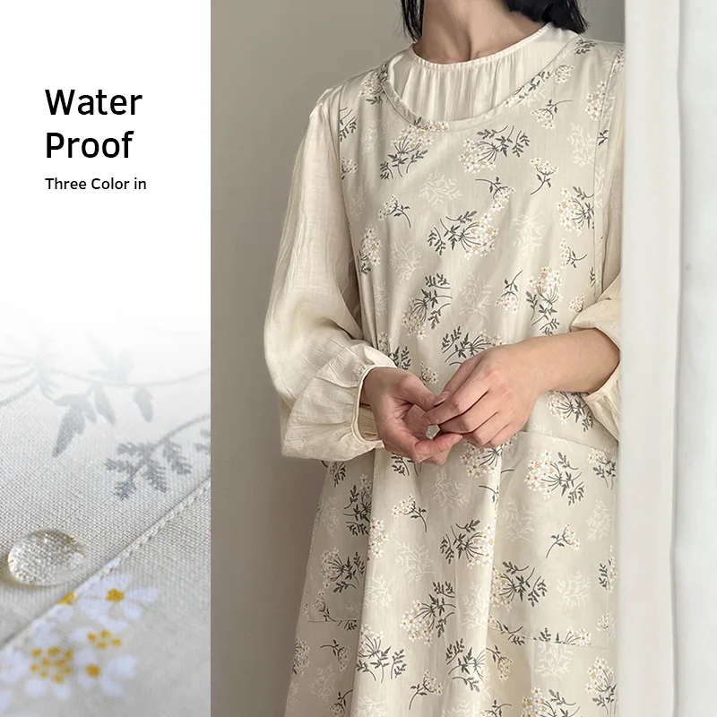 

Waterproof Cotton 100% Household Japanese-Korean Kitchen Apron Waist Cotton Linen Restaurant Coffee House Baking Gardening BBQ