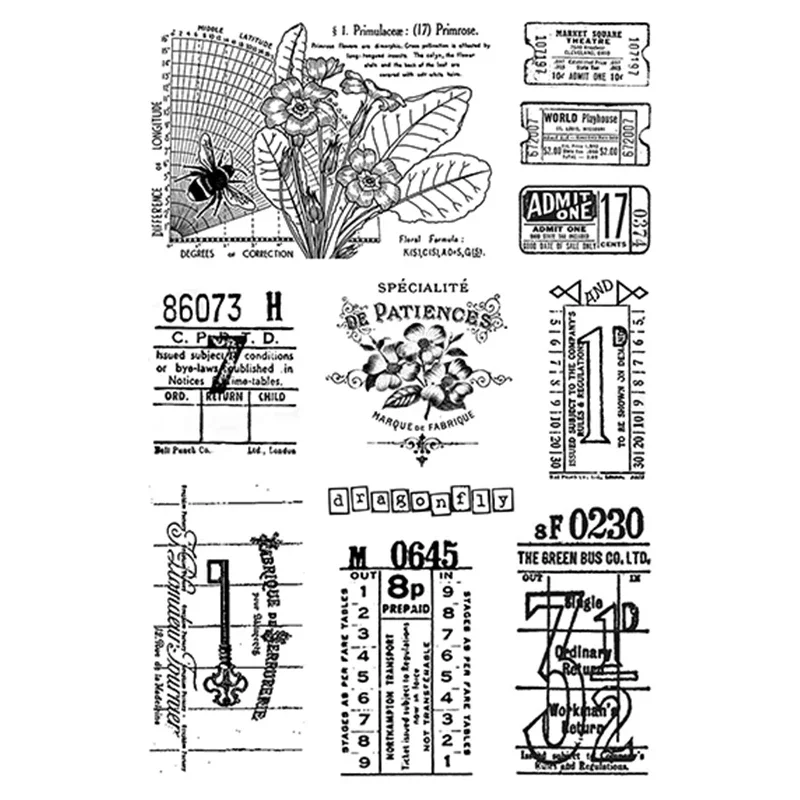 Vintage Landmark Buildings Clear Silicone Stamps for Scrapbooking Supplies Decoration Journal Mechanical Clock Transparent Stamp
