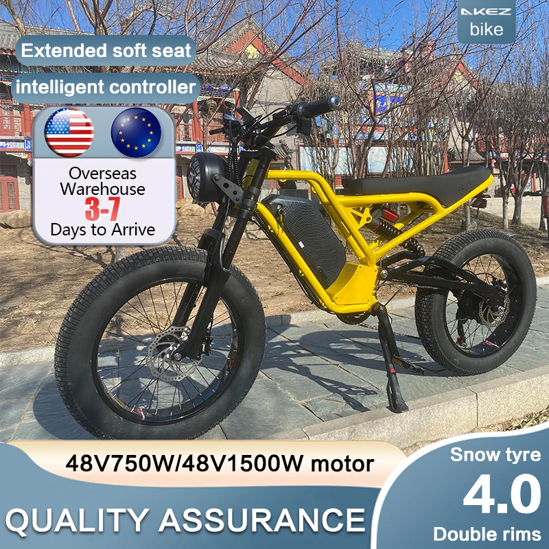 AKEZ 알루미늄 프레임 전기 자전거 레트로 오토바이 Ebike 유압 브레이크 고성능 전기 오토바이, 1500W, 핫 세일