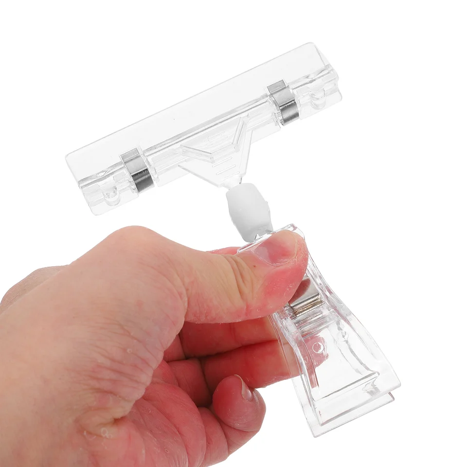 HOODANCOS Clips Giratorios Para Etiquetas De Precio, Clips De Exhibición De Mercancías Para Señalización, Etiquetas De Nombre, Carteles Y Etiquetas, Fáciles De Instalar Para Tiendas Minoristas Y