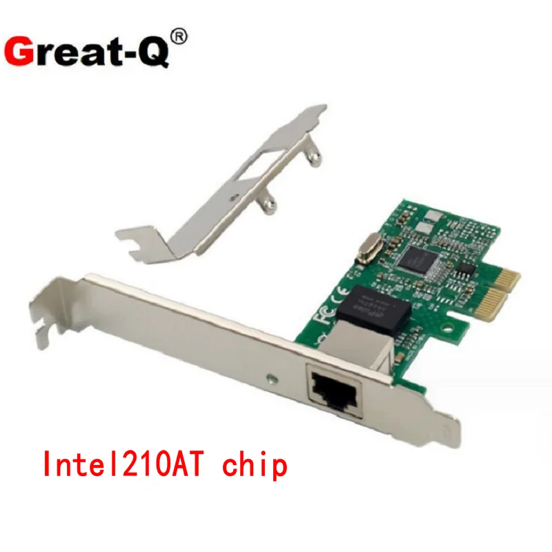 Однопортовый Ethernet-адаптер RJ45 PCIe X1, сетевая карта Gigabit Ethernet Lan, чип контроллера Intel I210AT для ноутбука 1000 м