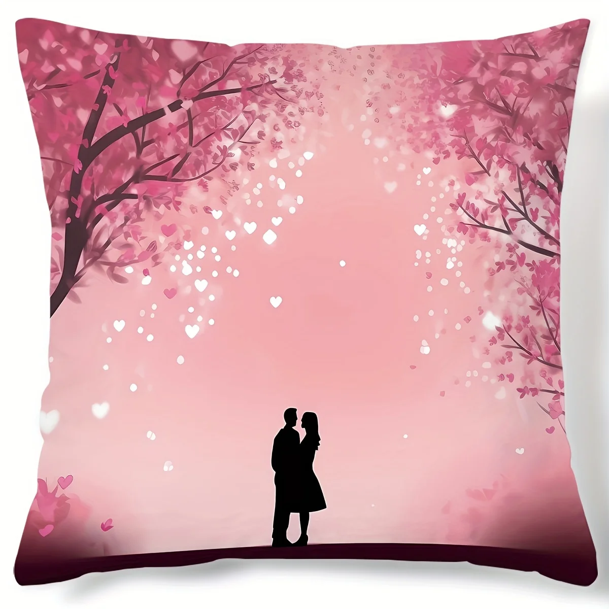 

1Pc Valentine's Day Love Gift Rose Beautiful Love Red Wine Cup Series Pattern Digital Printing Throw Pillow Cover Home Decor